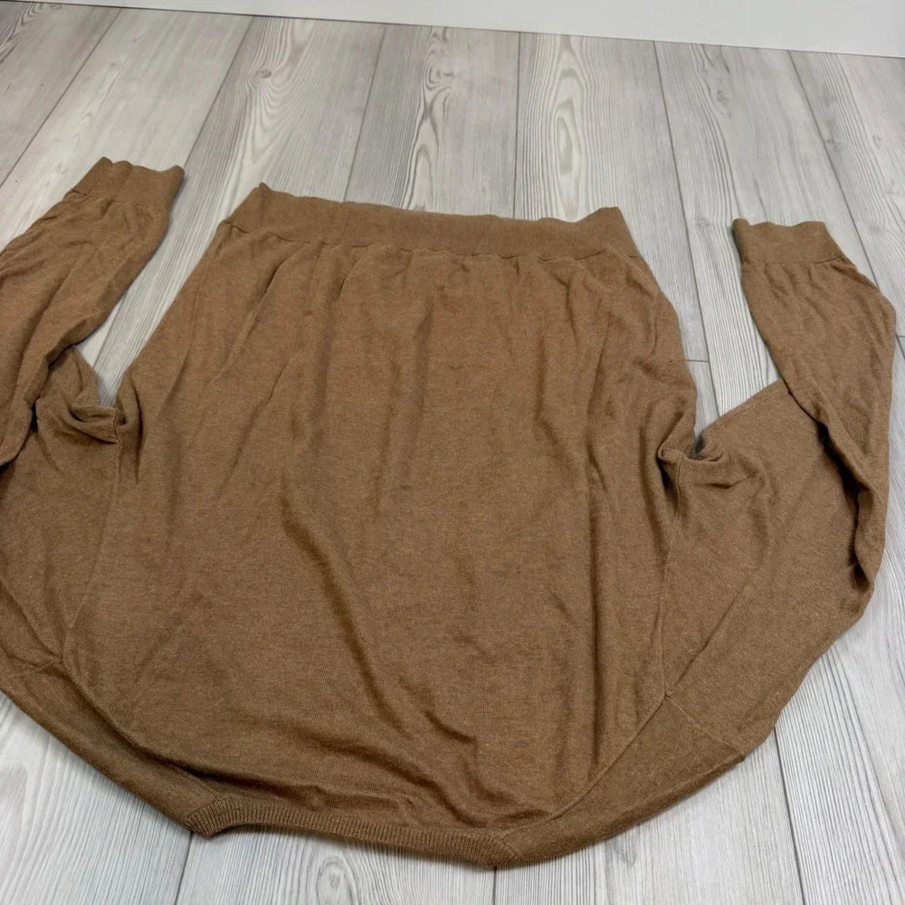 Polo Ralph Lauren Mens XL Brown V-Neck Cotton Cashmere Knit Pony Logo Sweater